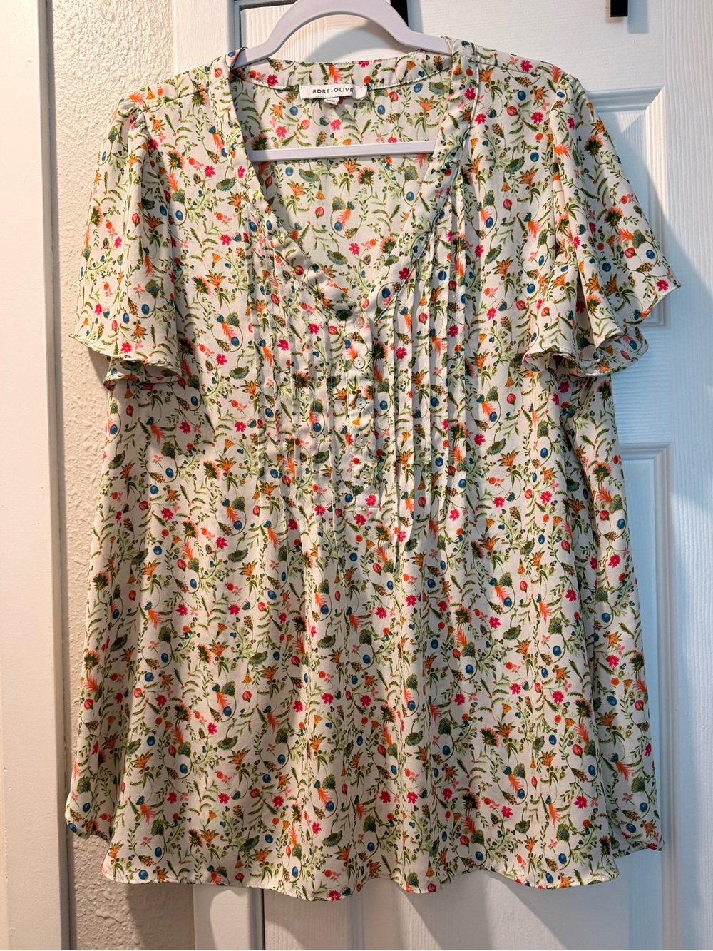 Rose & Olive top 1X